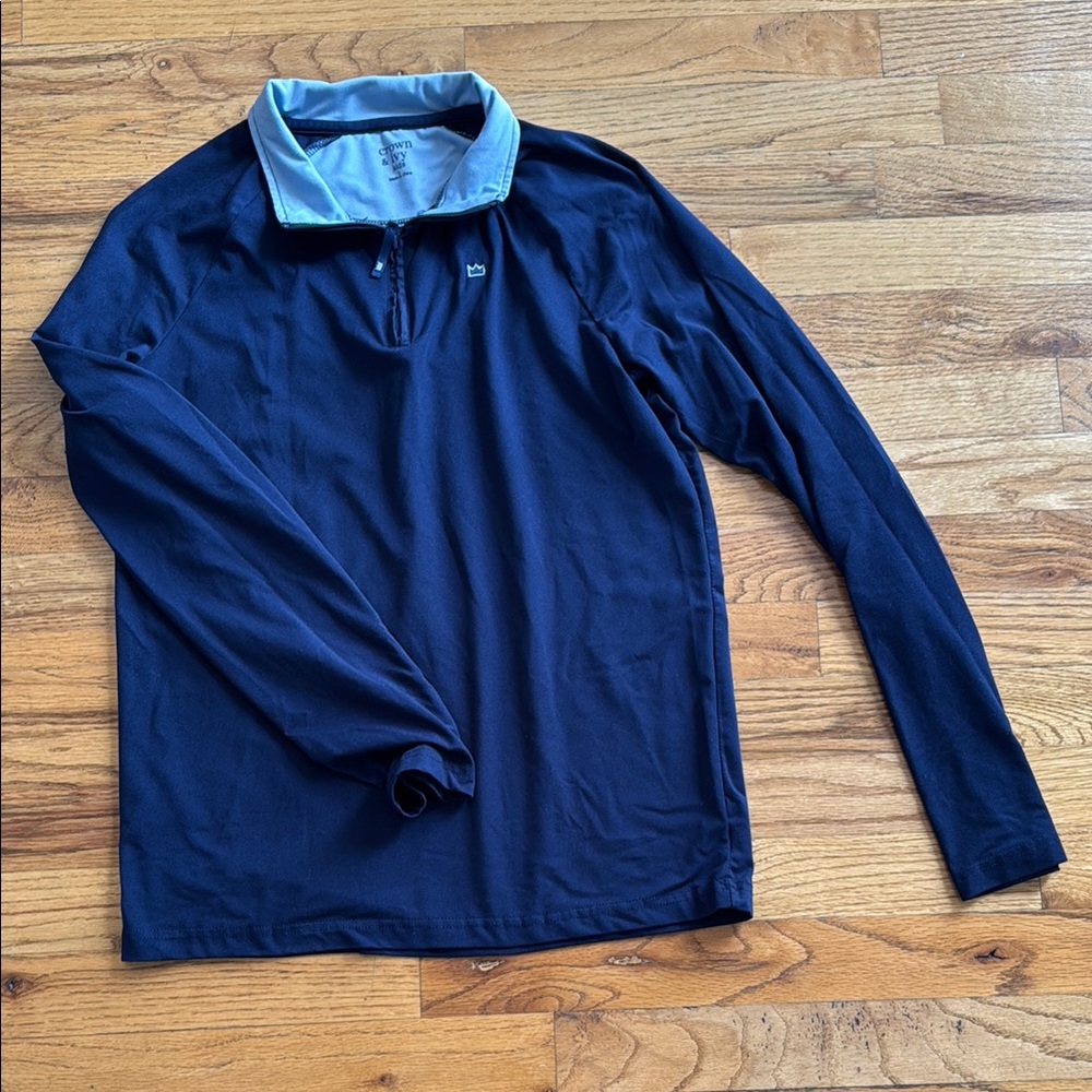Crown & Ivy Navy Blue Quarter-Zip Pullover
